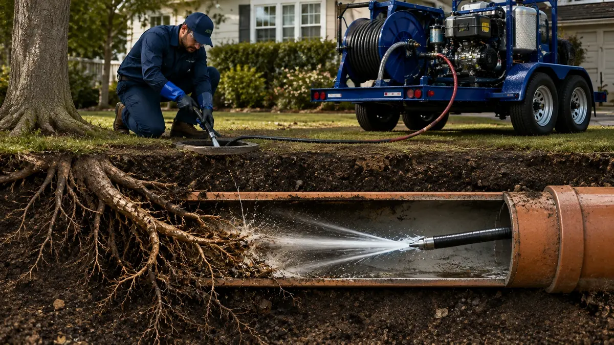 Tree Root Removal with Hydro Jetting in Oak Park